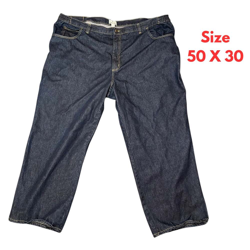 Liberty Blue Men’s Jeans Altered Size 50 x 30 dark 100% cotton Denim 4XL #218